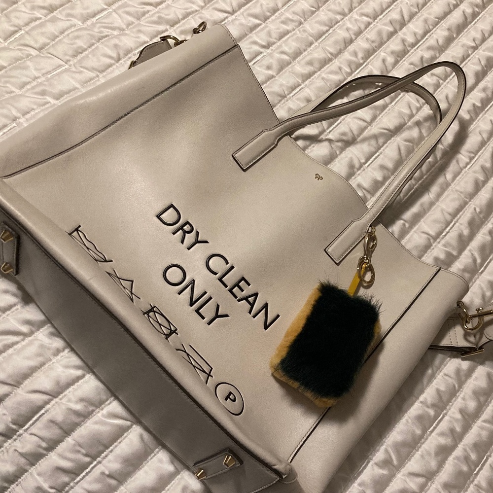 Authentic Anya Hindmarch Tote & Mink Bag Charm